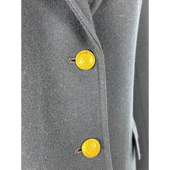 Evan Picone Petites 100% Wool Blazer Dark Navy Blue Jacket Authentic Vintage Uni - Picture 8 of 13